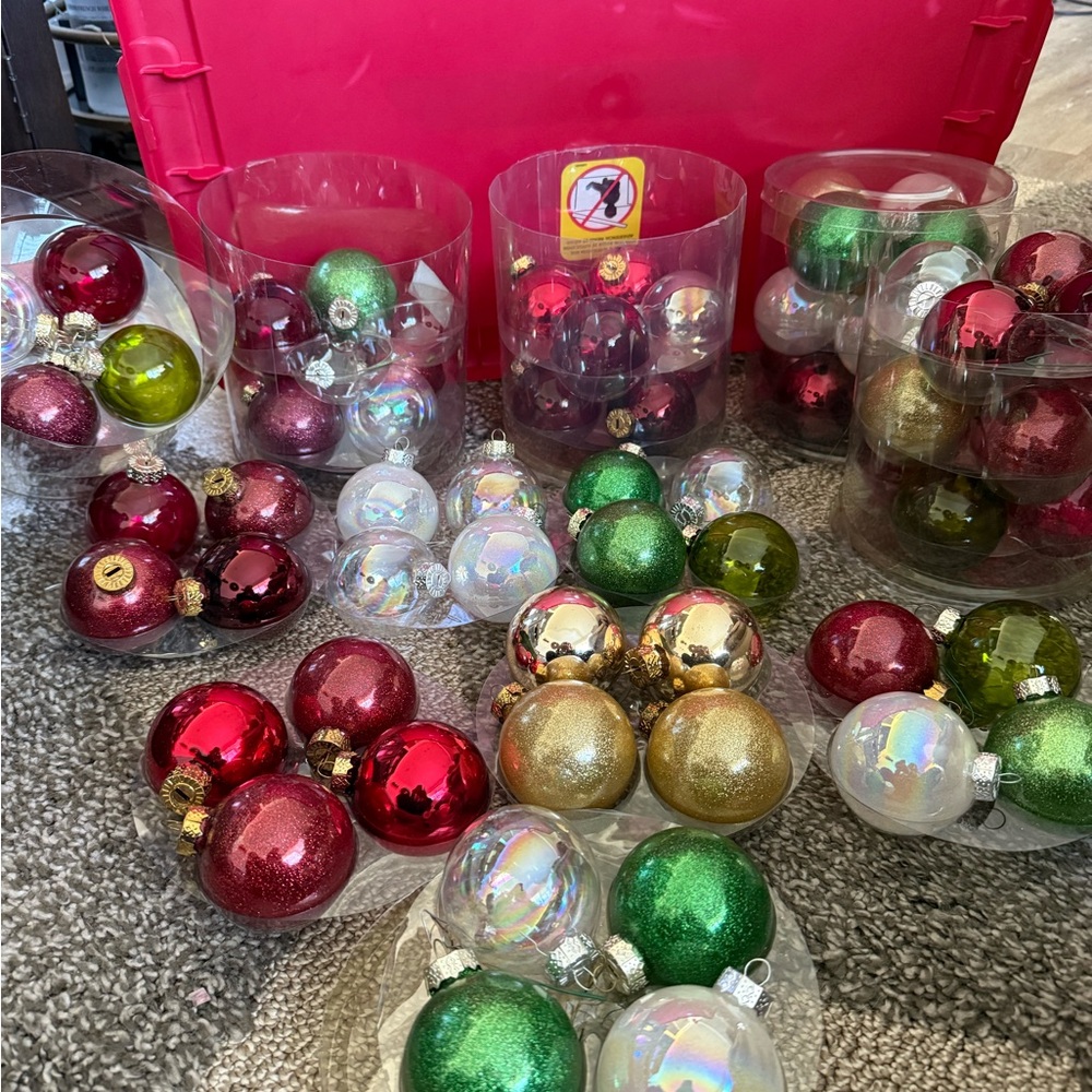 Pier 1 Vintage of Christmas Ornaments. Many colors. Glass. HUGE Bundle.